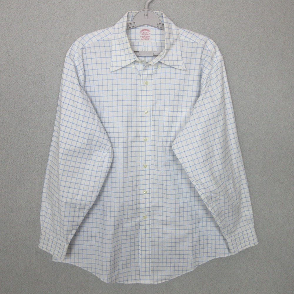 Brooks‎ Brothers Mens 16.5-34 Traditional Fit Checkered Dress Shirt